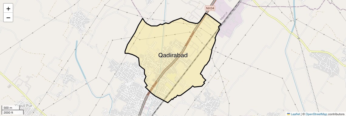 Location Map of Qadirabad, Ghaziabad