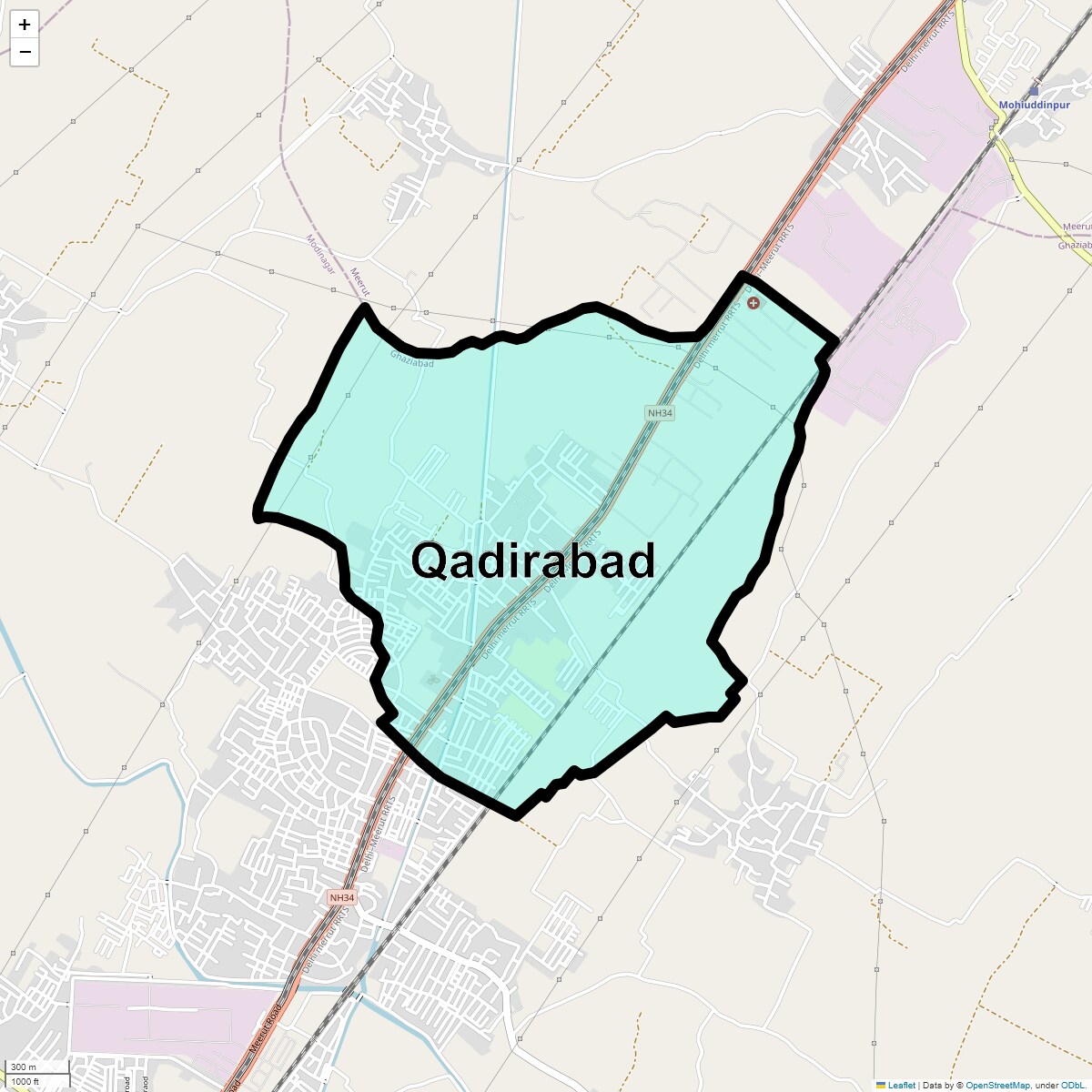 Location Map of Qadirabad, Ghaziabad