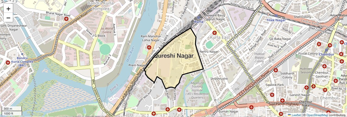 Location Map of Qureshi Nagar, Mumbai