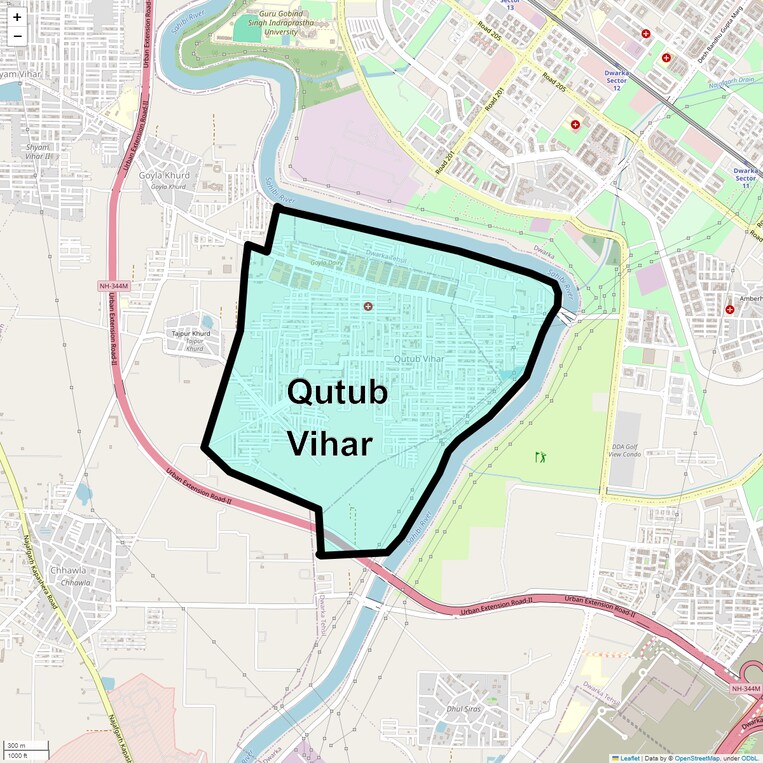 Location Map of Qutub Vihar
