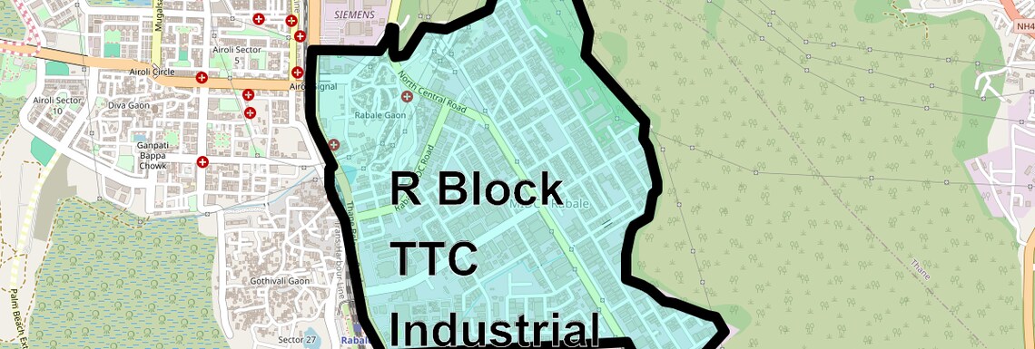 Location Map of R Block Ttc Industrial Area, Navi Mumbai