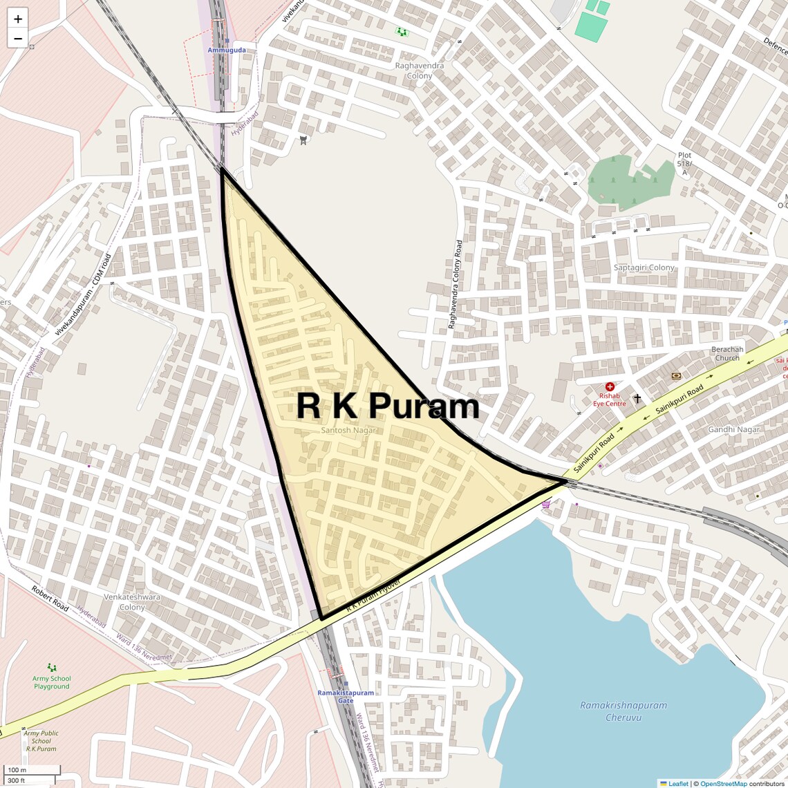 Location Map of R K Puram, Hyderabad