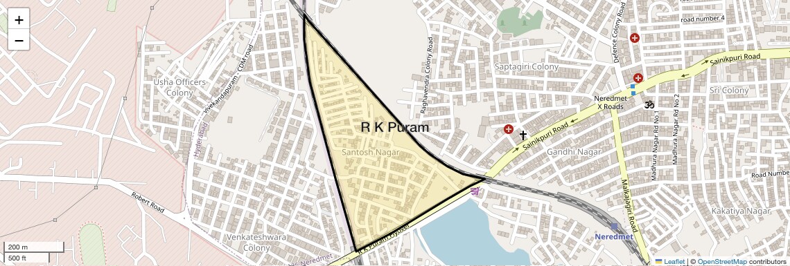 Location Map of R K Puram, Hyderabad