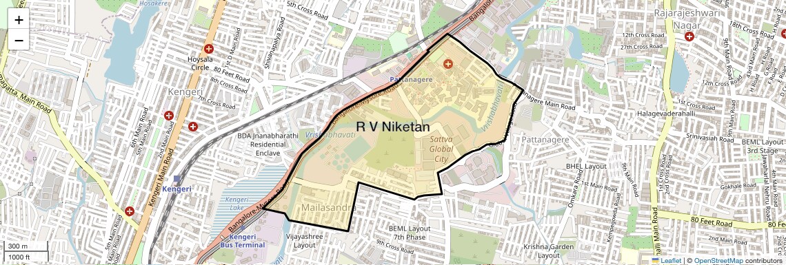 Location Map of R V Niketan, Bangalore