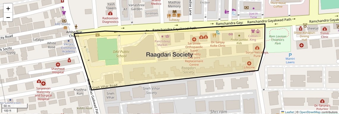 Location Map of Raagdari Society, Pune