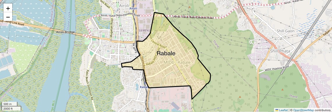 Location Map of Rabale, Navi Mumbai