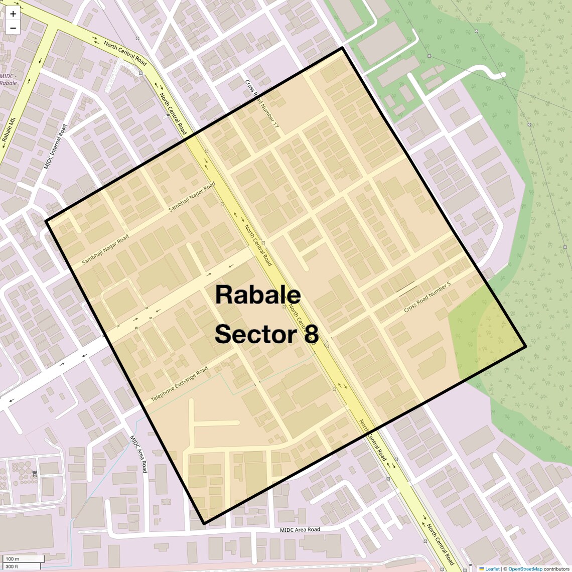 Location Map of Rabale Sector 8, Navi Mumbai