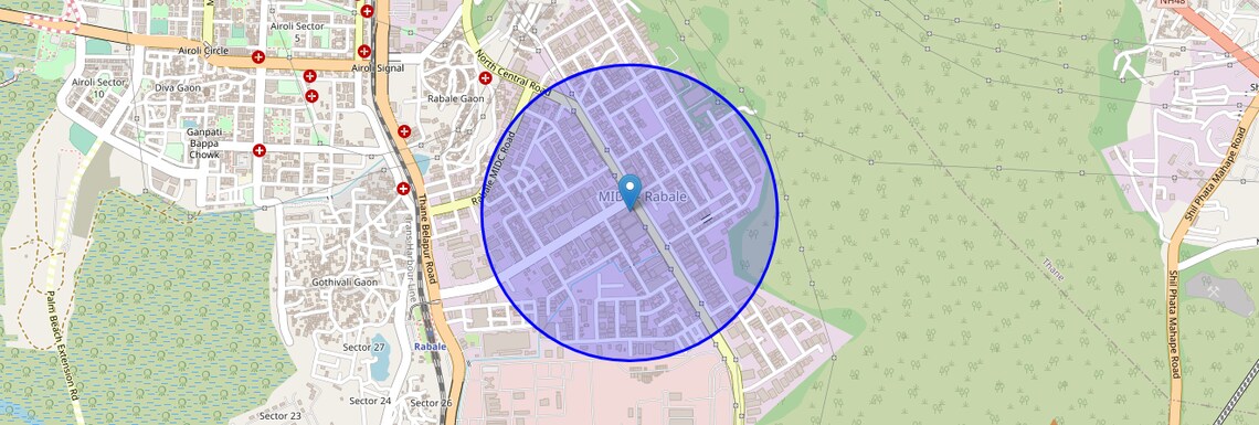Location Map of Rabale Sector 8, Navi Mumbai