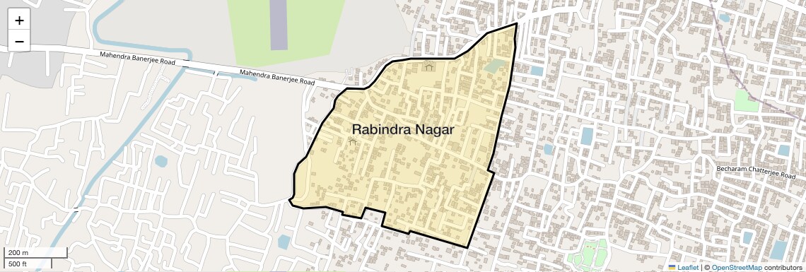 Location Map of Rabindra Nagar, Kolkata