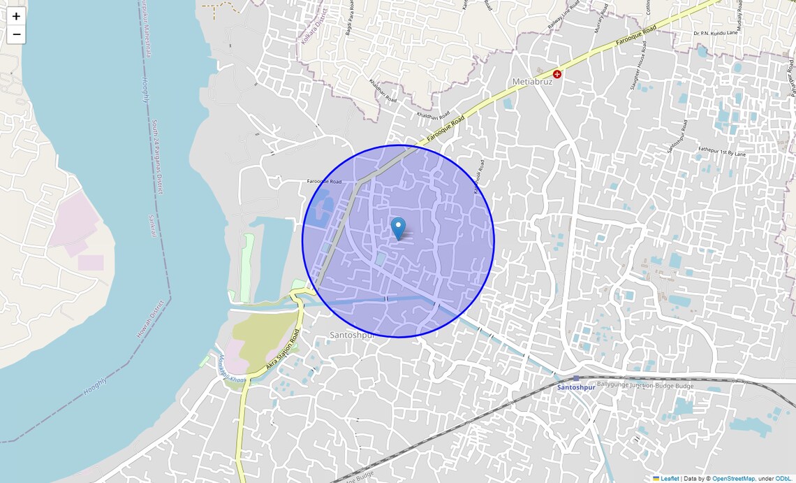 Location Map of Rabindra Nagar, Kolkata