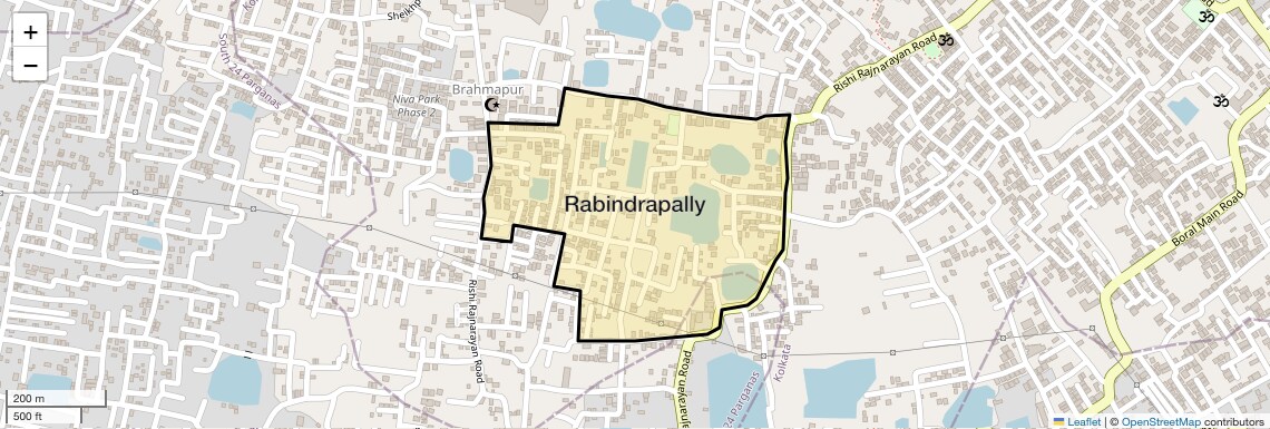 Location Map of Rabindrapally, Kolkata