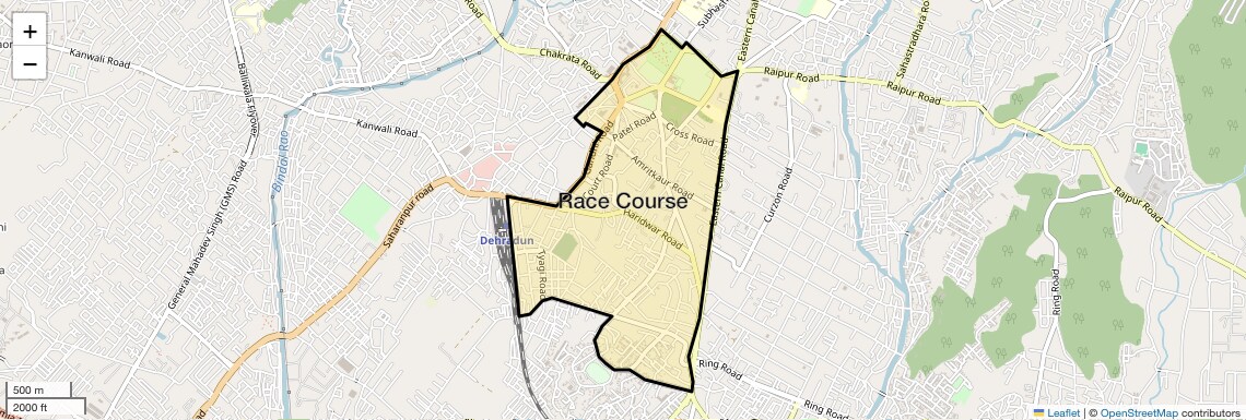 Location Map of Race Course, Dehradun