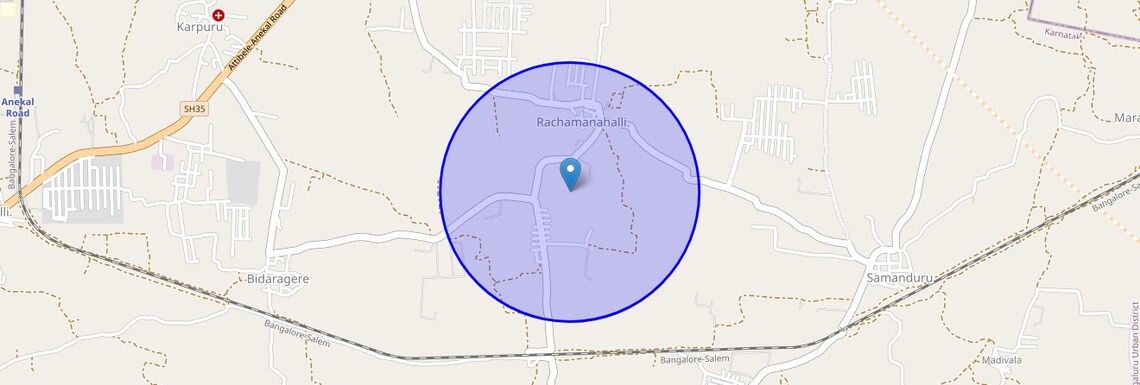 Location Map of Rachamanahalli, Bangalore