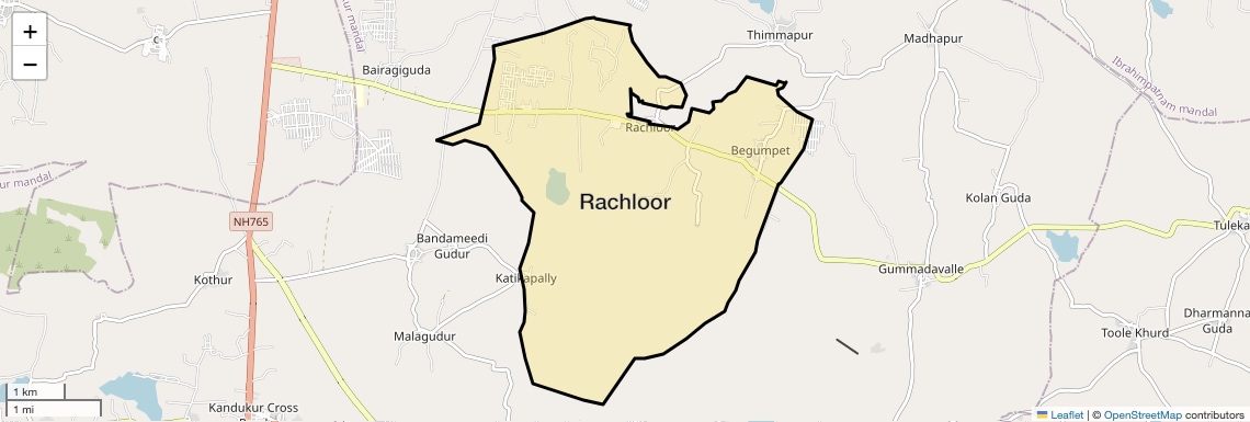 Location Map of Rachloor, Hyderabad