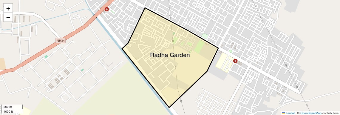 Location Map of Radha Garden, Meerut