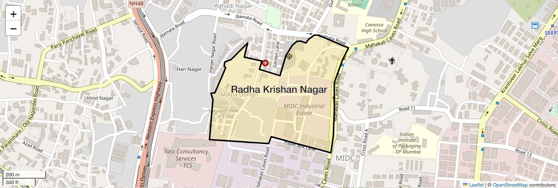 Location Map of Radha Krishan Nagar, Mumbai