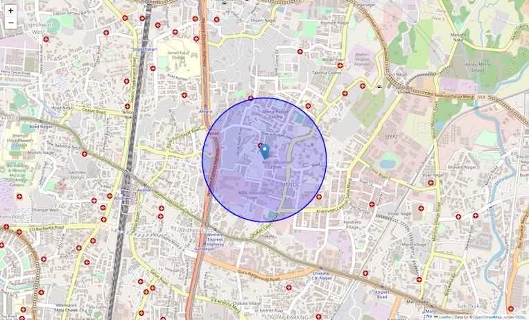 Location Map of Radha Krishan Nagar