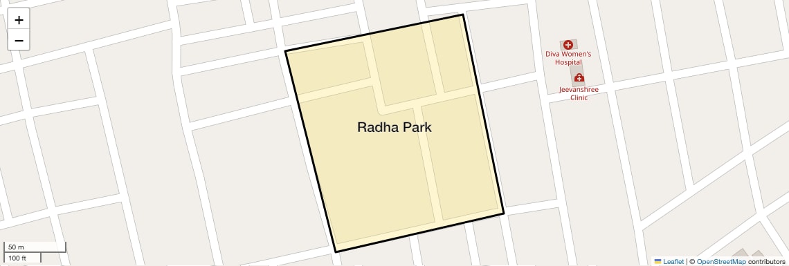 Location Map of Radha Park, Rajkot