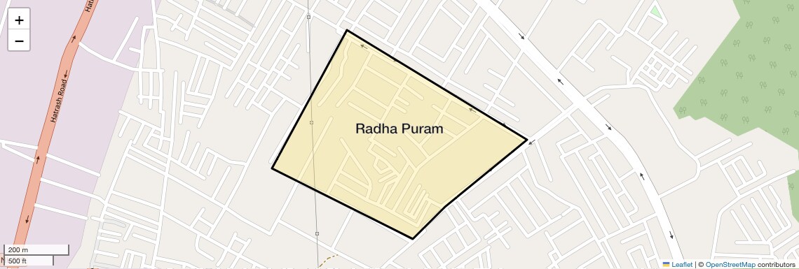 Location Map of Radha Puram, Agra