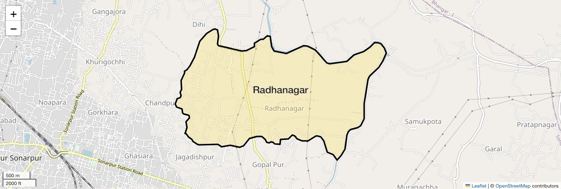 Location Map of Radhanagar, Kolkata