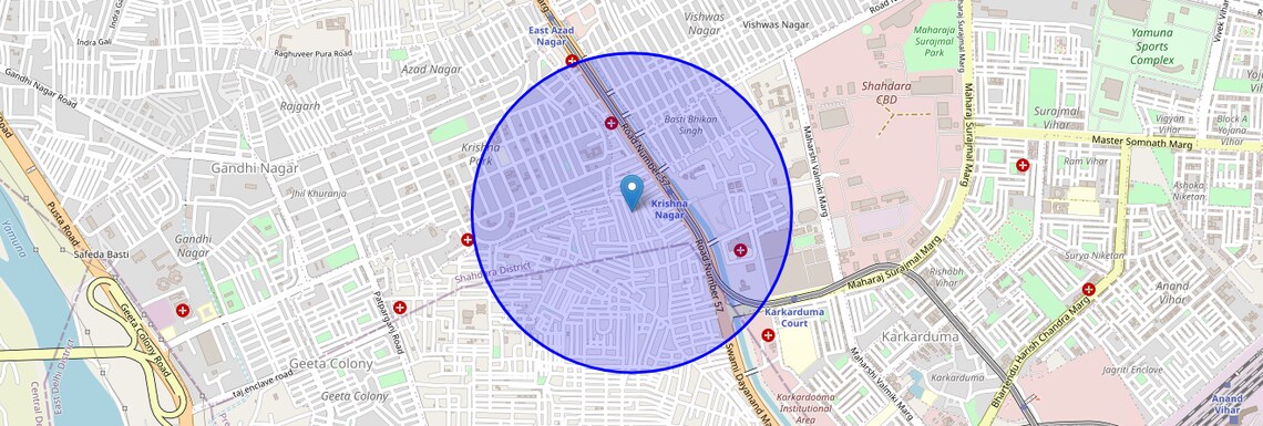 Location Map of Radheypuri, Delhi