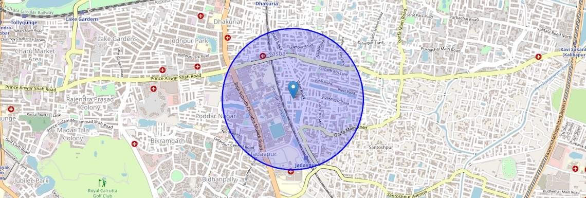 Location Map of Rafi Ahmed Kidwai Road, Kolkata