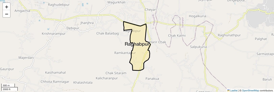 Location Map of Raghabpur, Kolkata