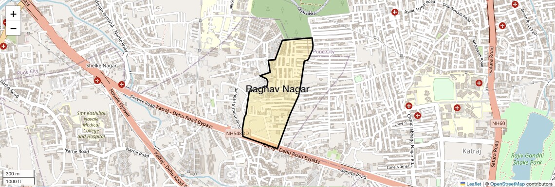 Location Map of Raghav Nagar, Pune