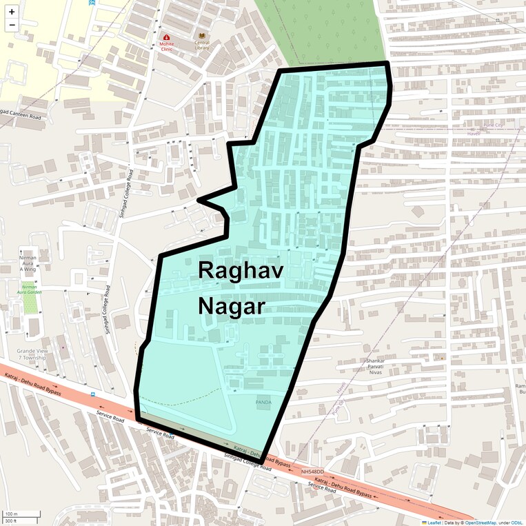 Location Map of Raghav Nagar