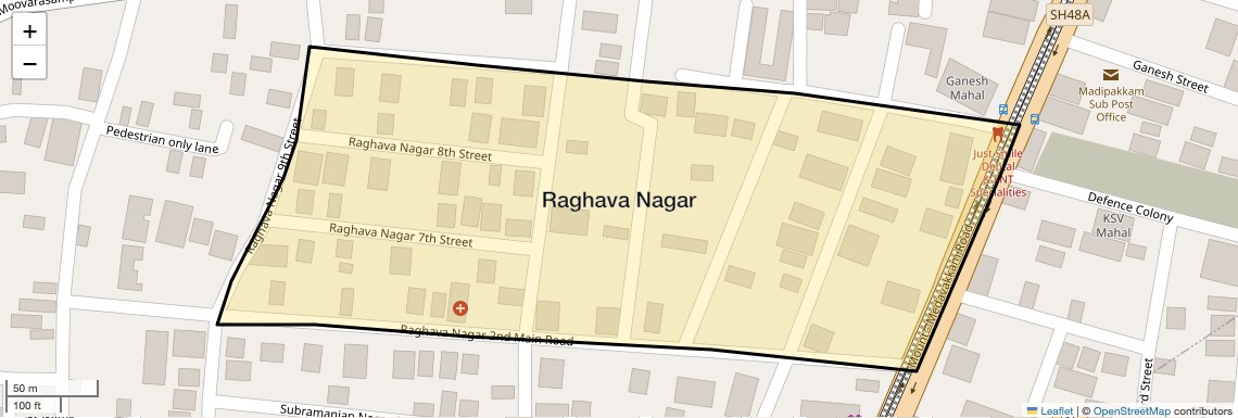 Location Map of Raghava Nagar, Chennai