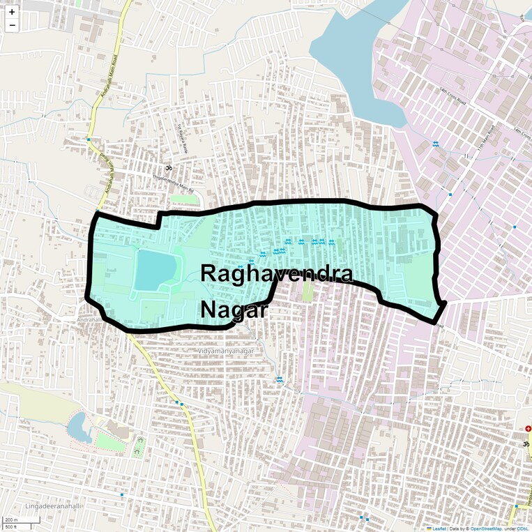 Location Map of Raghavendra Nagar