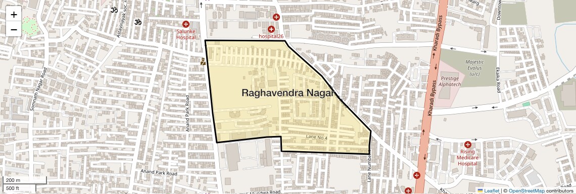 Location Map of Raghavendra Nagar, Pune