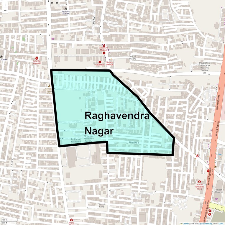 Location Map of Raghavendra Nagar