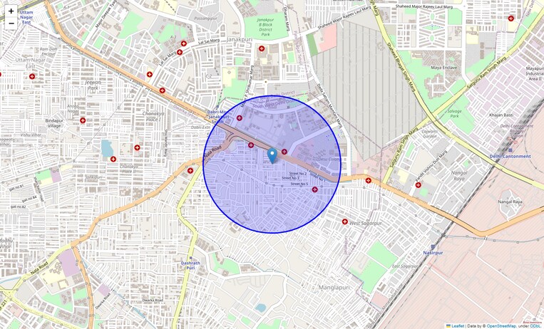 Location Map of Raghu Nagar