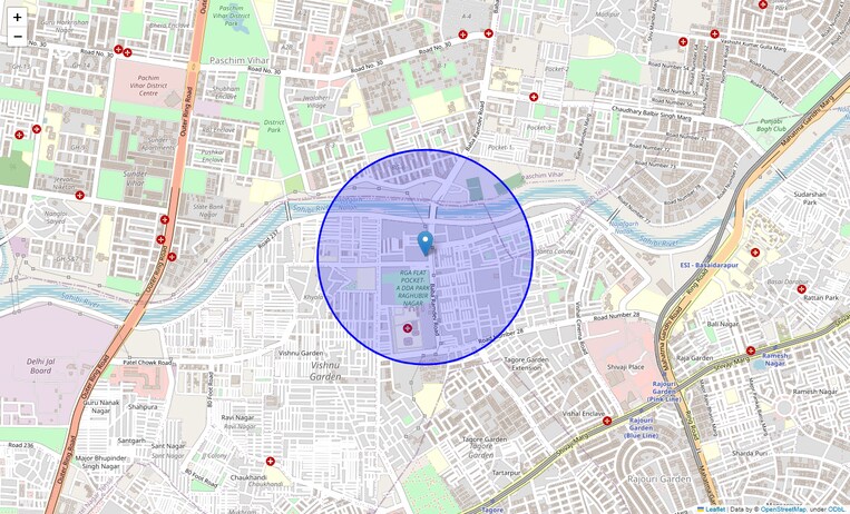 Location Map of Raghubir Nagar
