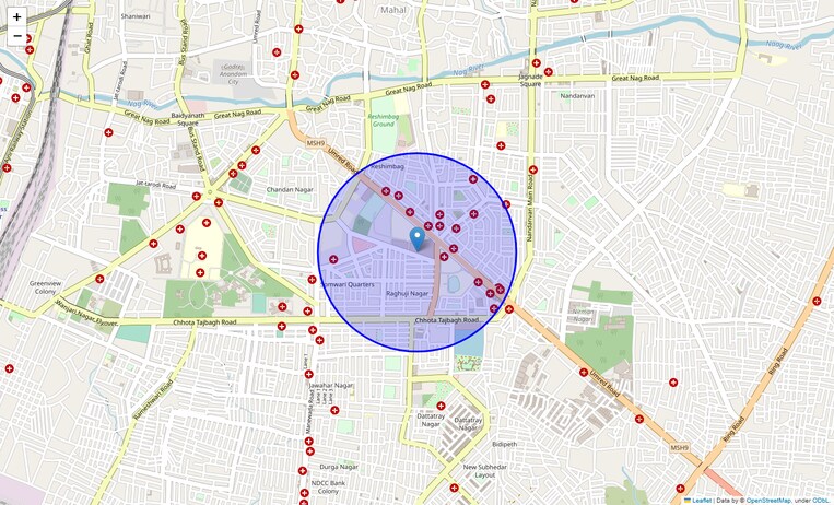 Location Map of Raghuji Nagar