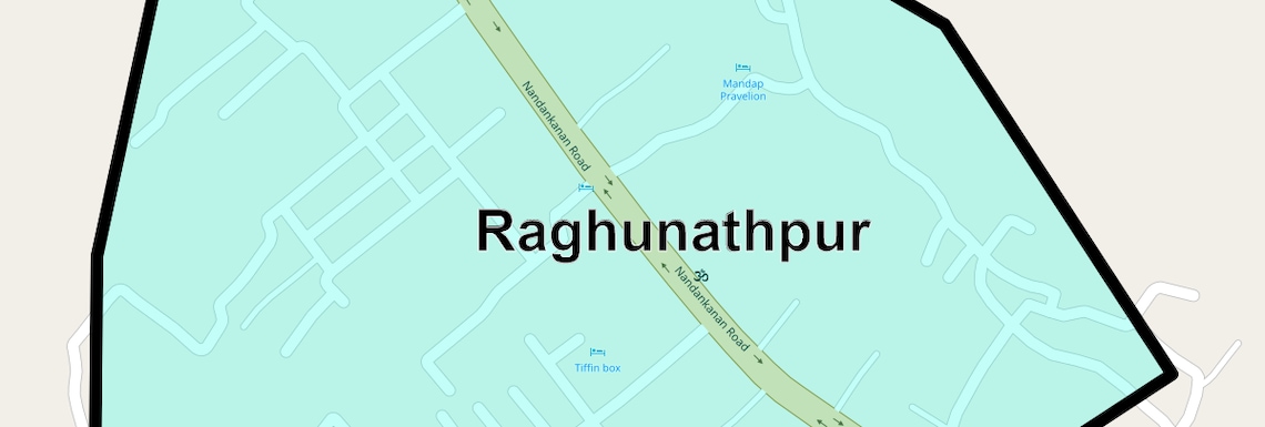 Location Map of Raghunathpur, Bhubaneswar