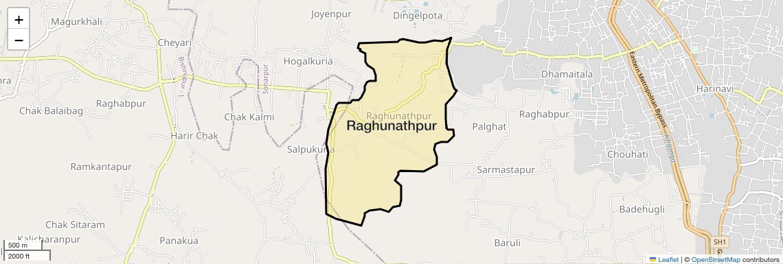 Location Map of Raghunathpur, Kolkata