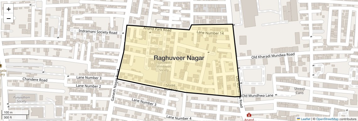 Location Map of Raghuveer Nagar, Pune