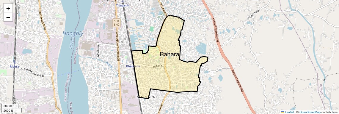 Location Map of Rahara, Kolkata