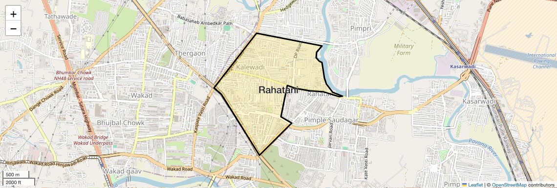 Location Map of Rahatani, Pune