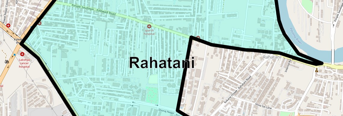 Location Map of Rahatani, Pune