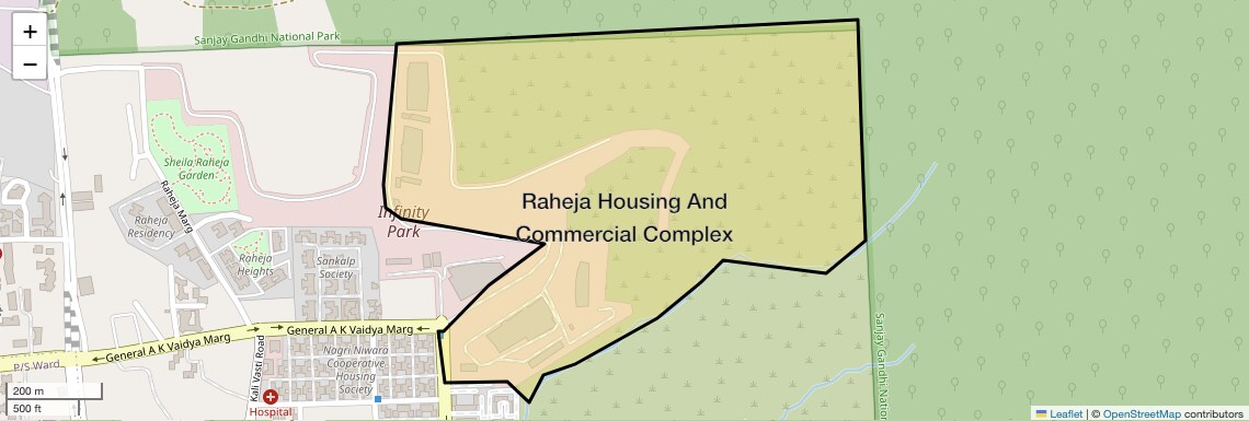 Location Map of Raheja Housing And Commercial Complex, Mumbai