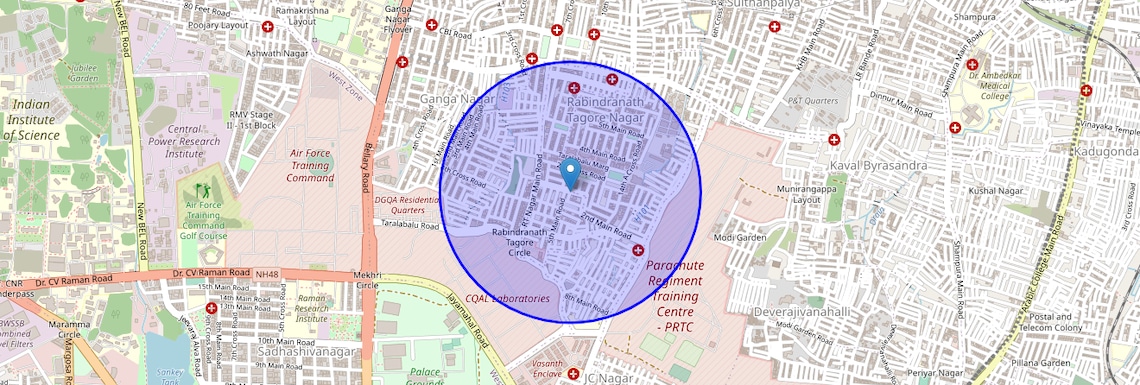 Location Map of Rahmath Nagar, Bangalore