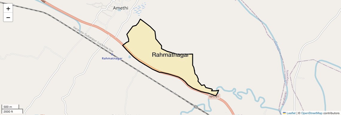 Location Map of Rahmatnagar, Lucknow