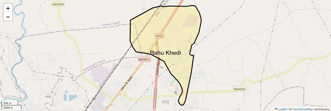 Location Map of Rahu Khedi, Indore