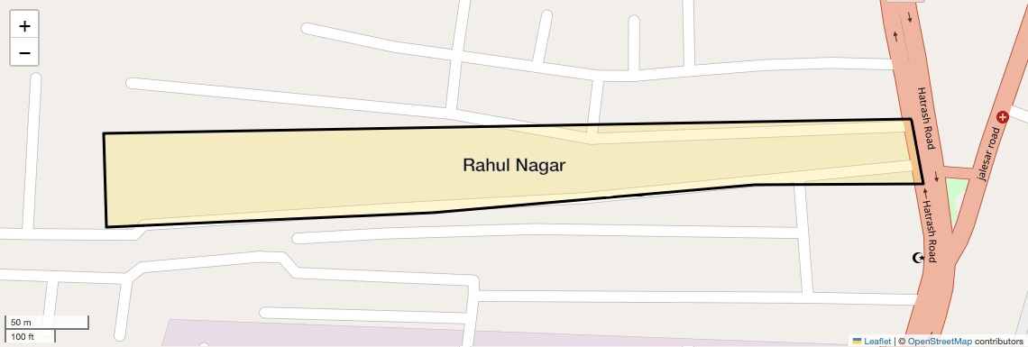 Location Map of Rahul Nagar, Agra