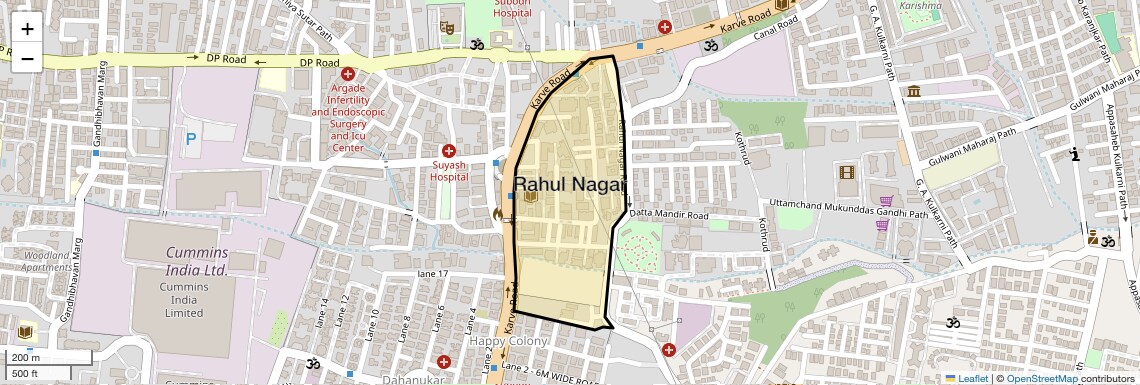 Location Map of Rahul Nagar, Pune