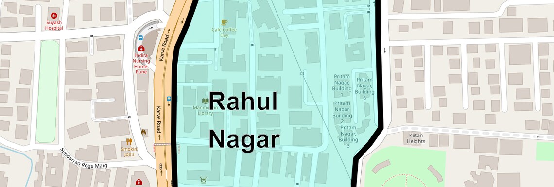 Location Map of Rahul Nagar, Pune
