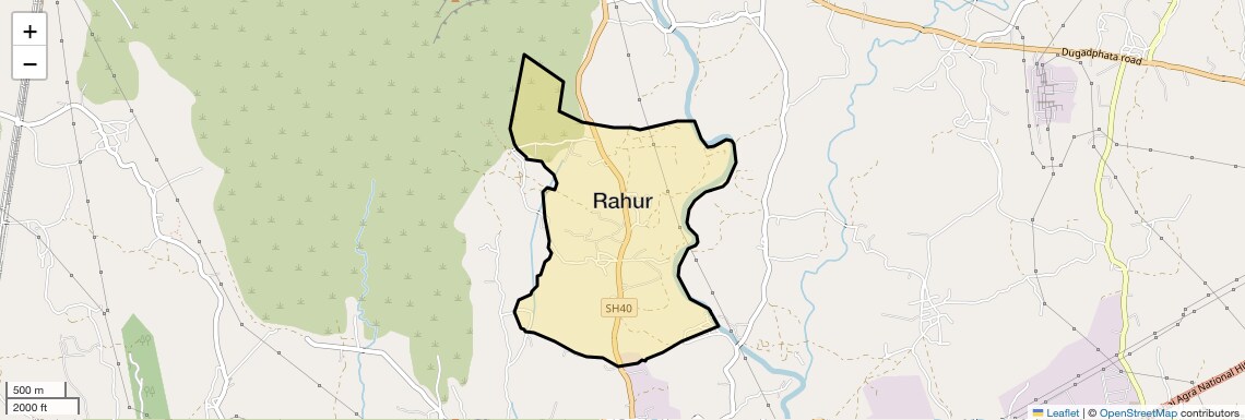 Location Map of Rahur, Thane